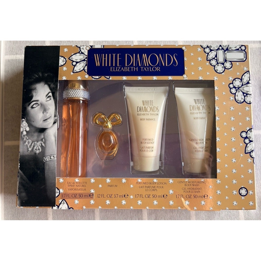 WHITE DIAMONDS by Elizabeth Taylor 4-Piece Perfume & Lotion Gift Set - New
